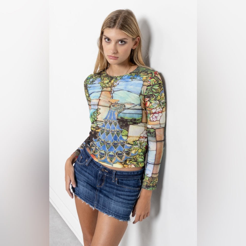 Abercrombie and Fitch distressed denim mini skirt